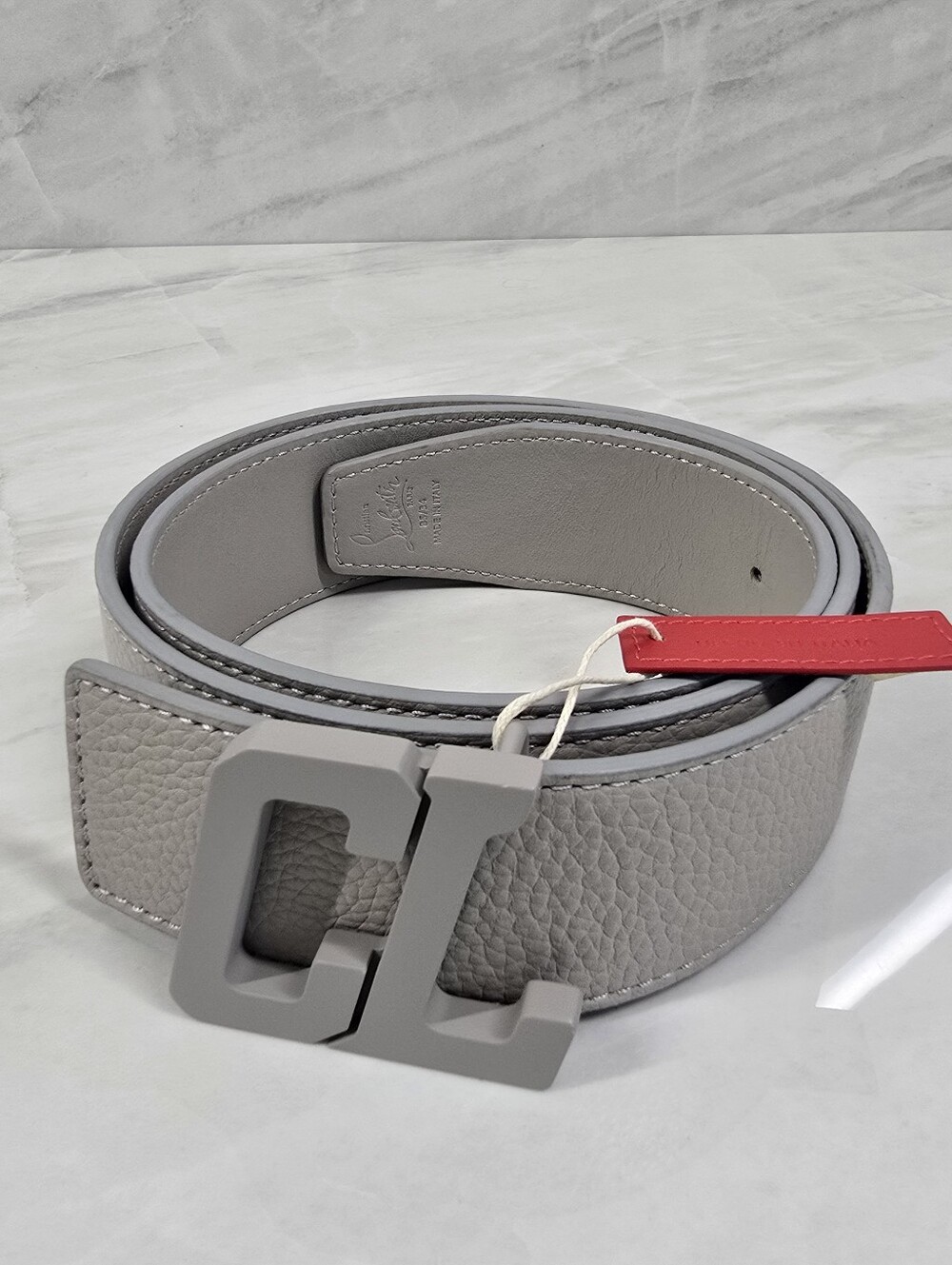 Christian Louboutin Wide Leather Belt with Matte Buckle - NWOT
